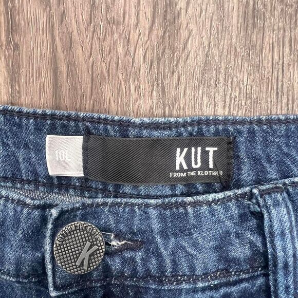 Kut from the Kloth Maggie Wide Drape Leg Dark Wash Jeans - Picture 3 of 7